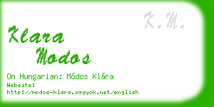 klara modos business card